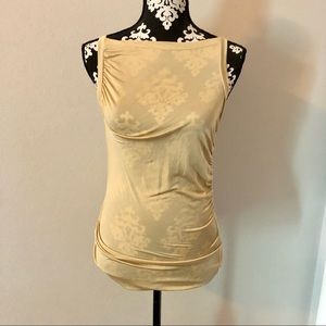Banana Republic Women’s Modest Gold Tank Top Ruched Sides Medium